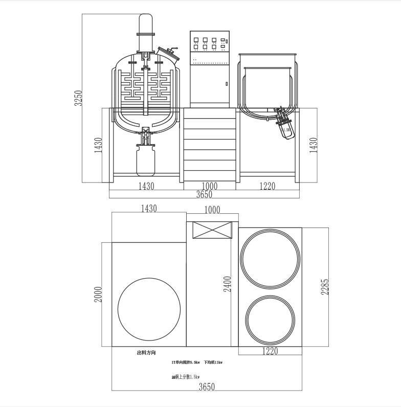 500Lde kosmetische mixer van de room vacuüm emulgerende homogenisator